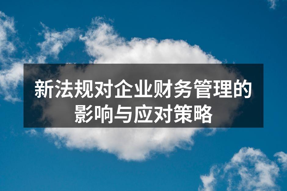 新法规对企业财务管理的影响与应对策略
